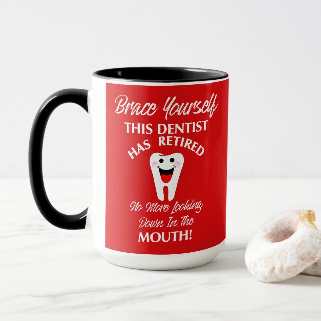 Caneca Gráfico de Reforma da Dentista Engraçada e Novidad (Com Donut)