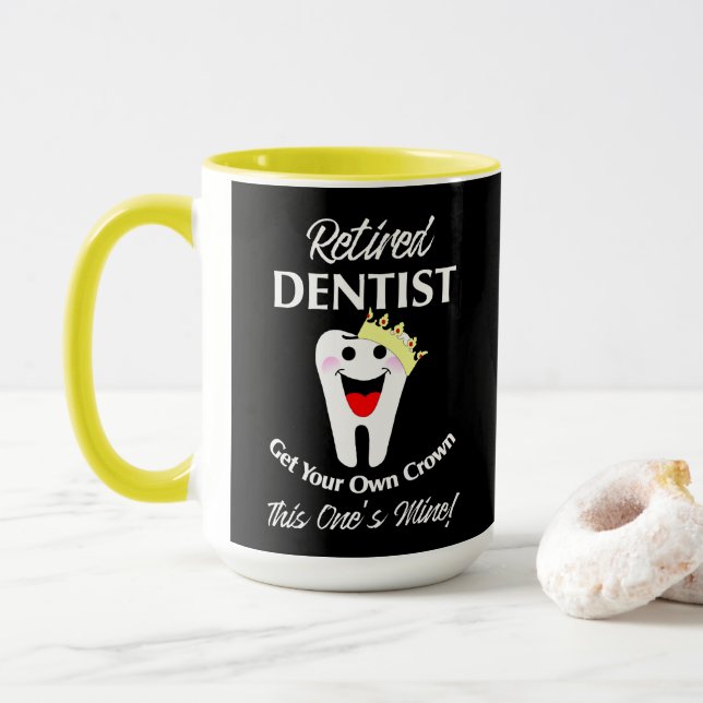 Caneca Gráfico de Reforma da Dentista Engraçada e Novidad (Com Donut)
