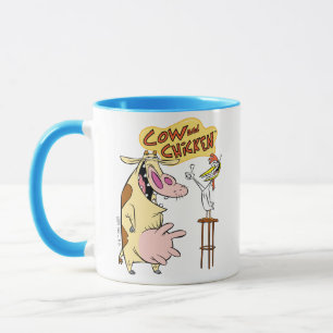 Caneca Gráfico de Sorriso de Vaca e Galinha