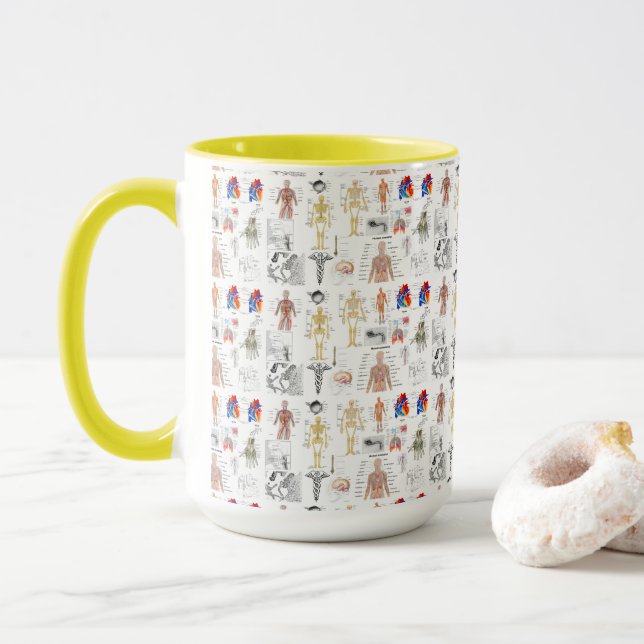 Caneca Gráficos Médicos da Anatomia Humana (Com Donut)