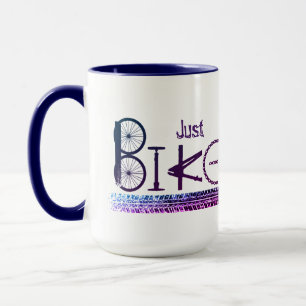 Caneca grafite "Apenas bicicleta" de peças de bicicleta e