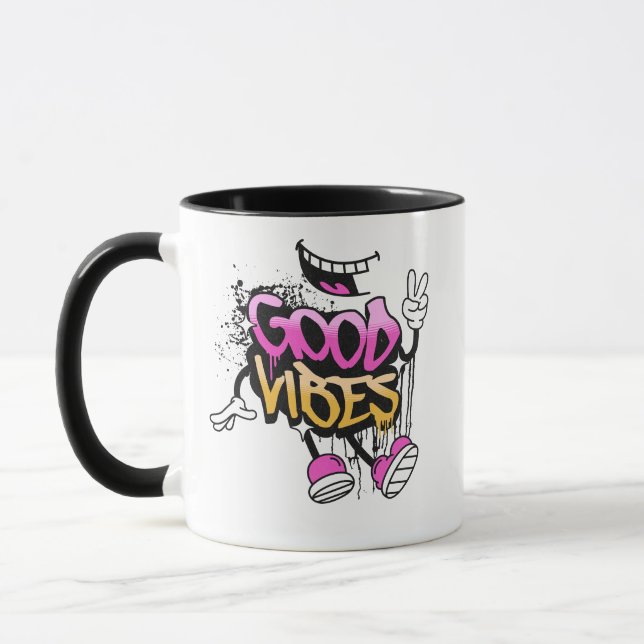 Caneca Grafite de Boas Vibrações (Esquerda)