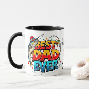 Caneca Grafite De Cotação De Peixe Do Melhor Pai