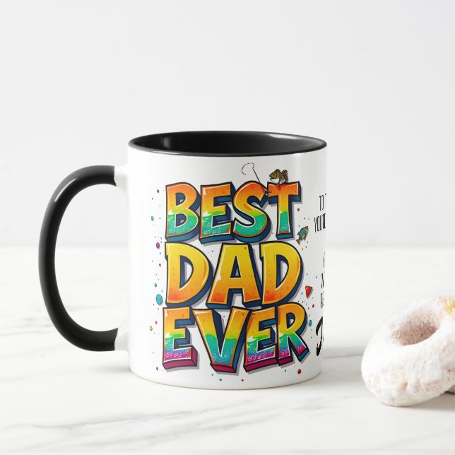 Caneca Grafite De Cotação De Peixe Do Melhor Pai (Com Donut)
