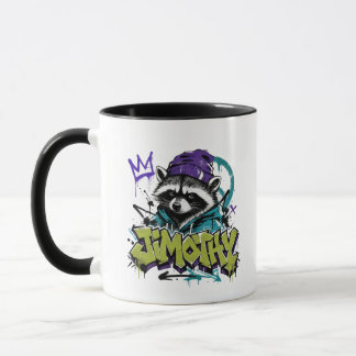 Caneca Grafite Guaxinim Arte Urbana Estilo Punk