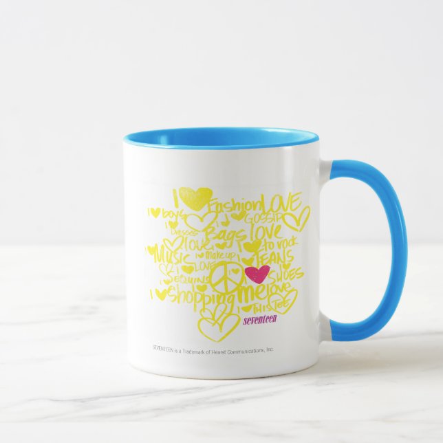 Caneca Grafites magentas/amarelo (Direita)