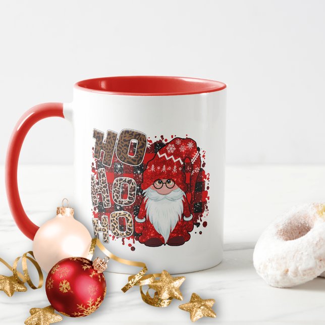 Caneca Grafo Vermelho Gnomo Santa Claus Mulheres de Natal (Criador carregado)