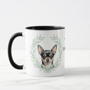 Caneca Gralha de Eucalipto Monograma de Cachorro Chihuahu
