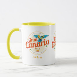Caneca Gran Canaria Parrot Canary Islands Espanha Vintage