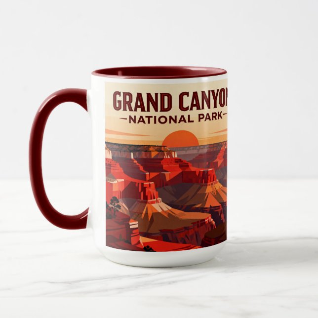 Caneca Grand Canyon Clássico Personalizado no Estilo WPA (Esquerda)