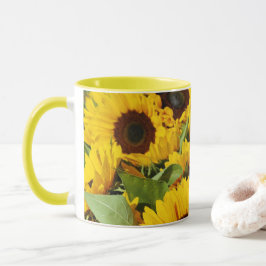 Caneca Grande Girassóis Amarelos