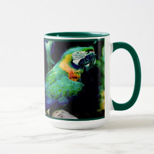 Caneca Grande Macaw verde em Dewlight