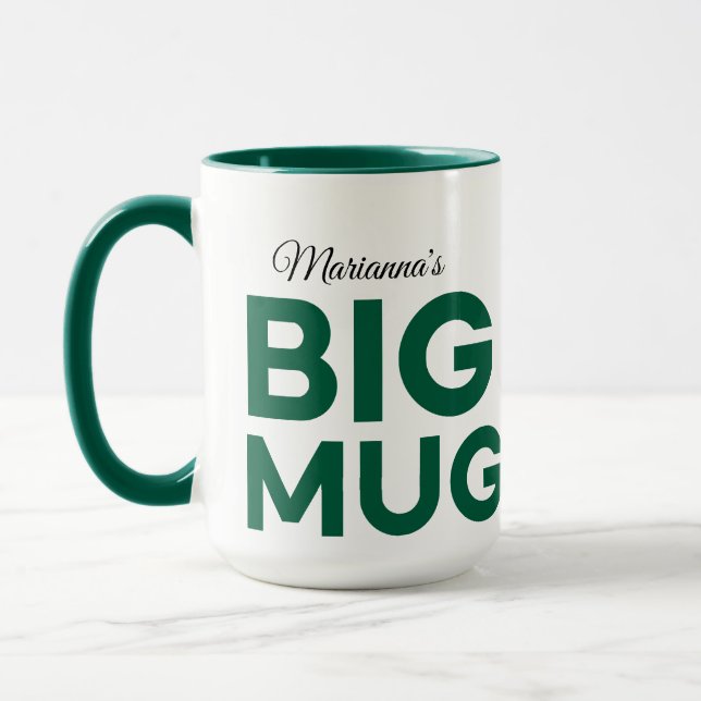 Caneca Grande Mug Verde | Huge Mug | Nome Personalizado d (Esquerda)