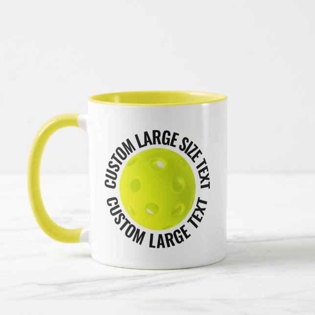 Caneca Grande Texto AMARELO Combo 11oz Pickleball Persona (Esquerda)