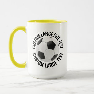 Caneca Grande Texto AMARELO Combo 15oz Futebol Customizad
