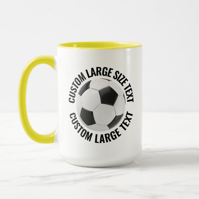 Caneca Grande Texto AMARELO Combo 15oz Futebol Customizad (Esquerda)