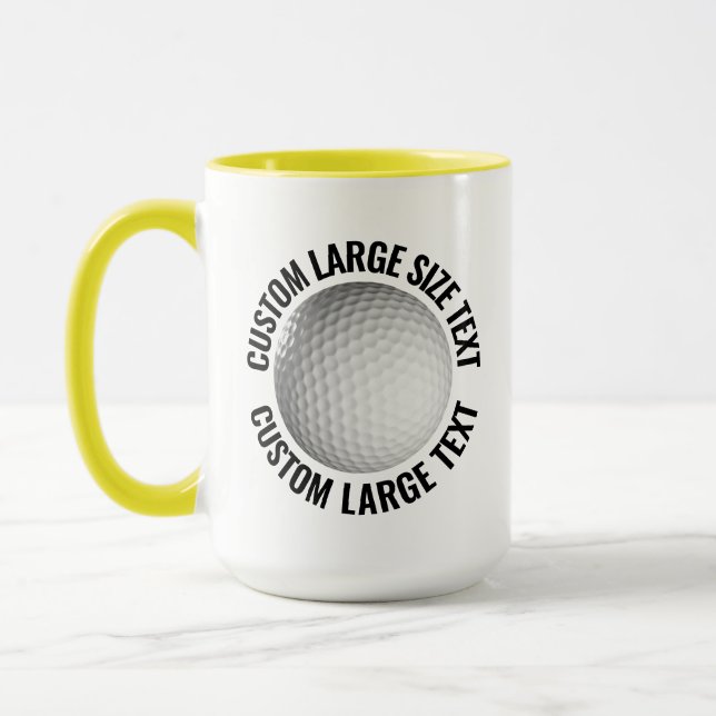 Caneca Grande Texto AMARELO Combo 15oz Golf Personalizado (Esquerda)