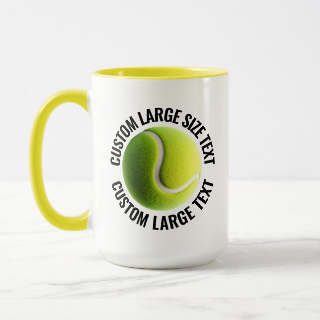 Caneca Grande Texto AMARELO Combo 15oz Tênis Personalizad (Esquerda)