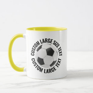 Caneca Grande Texto AMARELO Combo 325ml Personalizado Fut