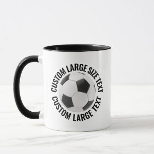 Caneca Grande Texto PRETO Combo 11oz Futebol Personalizad