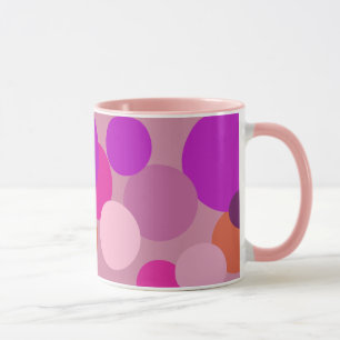 Caneca Grandes bolinhas dos anos 70 em roxo