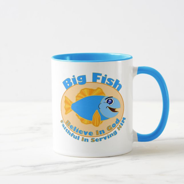 Caneca Grandes Peixes Creem em Deus (Direita)