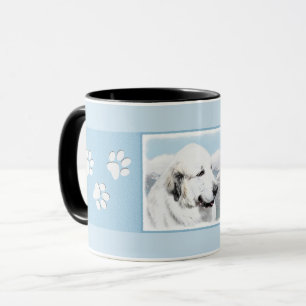 Caneca Grandes Pyrenees que pintam - arte original do cã