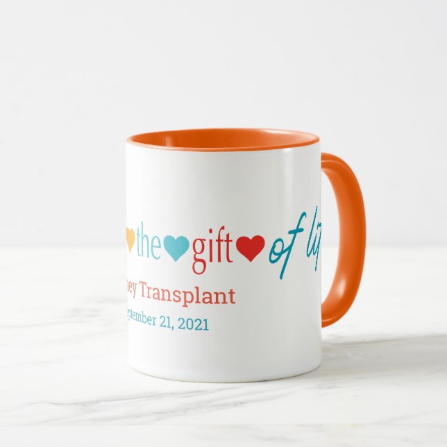 Caneca Grata pela Mug de Transplante Personalizável do pr (Frente Esquerda)