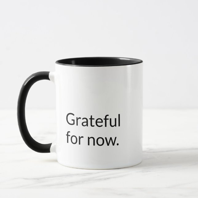 Caneca 'Grateful For Now' Peace and Positivity Gift  (Esquerda)
