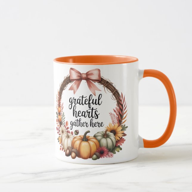 Caneca Grateful hearts gather here (Direita)