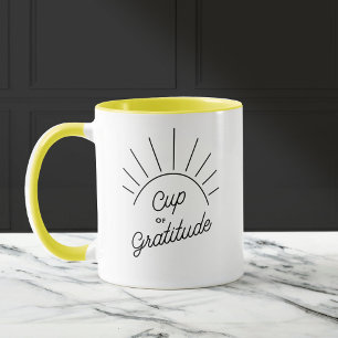 Caneca Gratidão Sunshine Mensagem Personalizada Moderna