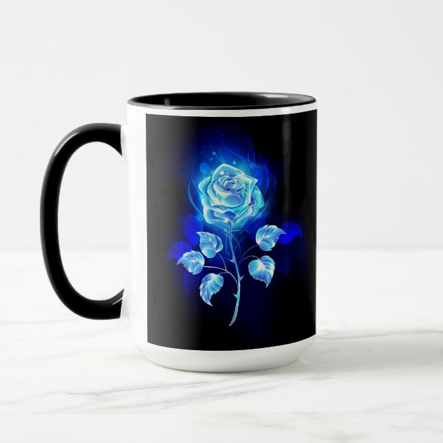 Caneca Gravação de Rosa Azul (Esquerda)