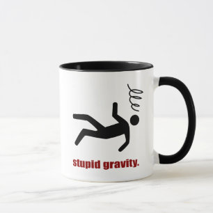 Caneca Gravidade Estúpida - Estuntista Maluco Engraçado