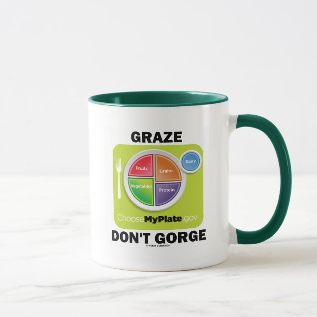 Caneca Graze Don't Gorge (MyPlate Comida Group Attitude) (Direita)