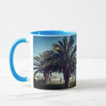 Grécia de amor Monograma Palmeiras Summer Mug
