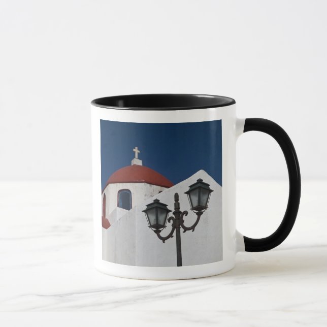 Caneca Grécia, Mykonos, Capela com cúpula vermelha e (Direita)