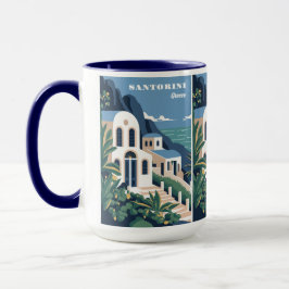 Caneca Grécia Santorini de Nome e Texto Personalizado