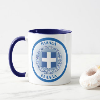 Caneca Greece Coat of Arms Circle Shape 