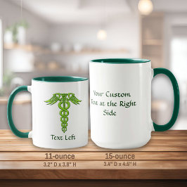 Caneca Green Celtic Knot Caduceus