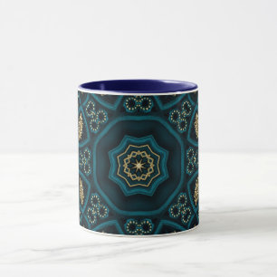 Caneca Green Dourado Boho Rosette Mandala