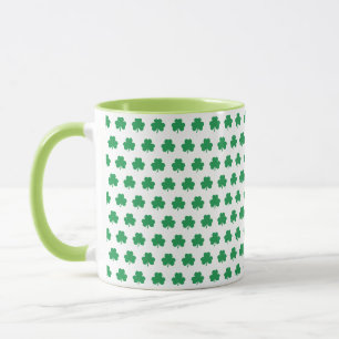 Caneca Green Shamrock Patterno Irish Dia de São Patrício 