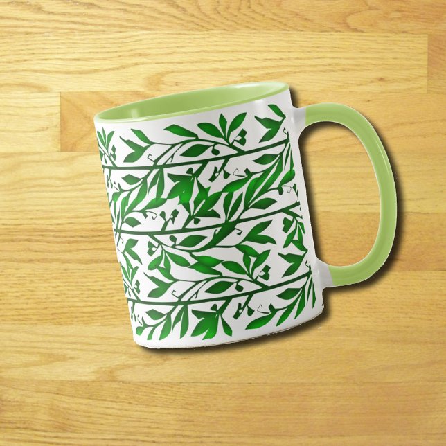 Caneca Greenery Garland Verde limão Coffee Mug (Greenery Garland Lime Green Coffee Mug)