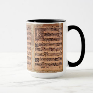 Caneca gregoriana do bebendo da folha de música d