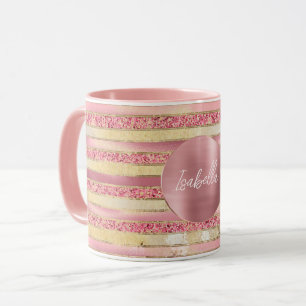 Caneca Grelha Dourada, Rosa-Glama, Listras