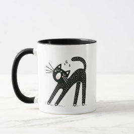 Caneca Grelha e estresse de Gato Negro Whimsso