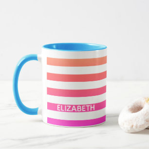 Caneca Grelhas de Gradiente Laranja e Rosa