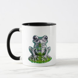 Caneca grenouille chromée verte