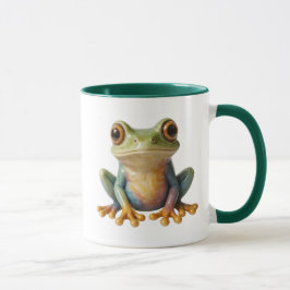 Caneca Grenouille réaliste assise. Mug nature et apaisant