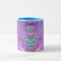 GRETA ~ GLOSSY 3D Glossy Verde Roxo Azul ~ Mug