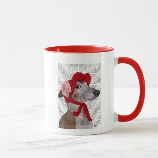 Caneca Greyhound com Red Wooly Hat 2 (Direita)